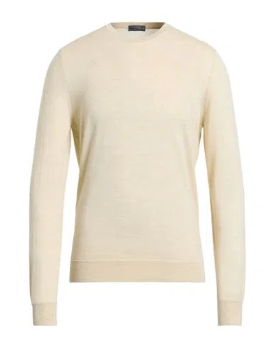 Drumohr Man Sweater Cream Size 38 Super 140s Wool In Nude