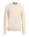 Drumohr Man Sweater Beige Size 44 Super 140s Wool In White