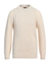 Drumohr Man Sweater Cream Size 42 Lambswool In White