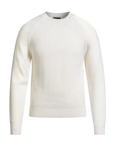Drumohr Man Sweater Cream Size 42 Merino Wool In White