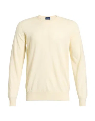 Drumohr Man Sweater Cream Size 44 Super 140s Wool In White