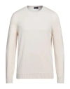 Drumohr Man Sweater Cream Size 46 Merino Wool In White