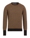 Drumohr Man Sweater Dark Brown Size 40 Cashmere