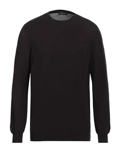 Drumohr Man Sweater Dark Brown Size 44 Cotton