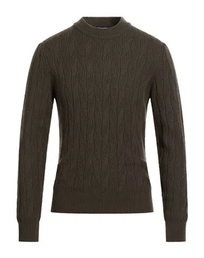 Drumohr Man Sweater Dark Brown Size 44 Merino Wool In Multi