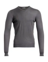 Drumohr Man Sweater Dark Brown Size 46 Super 140s Wool In Gray