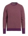 Drumohr Man Sweater Dark Purple Size 46 Cashmere