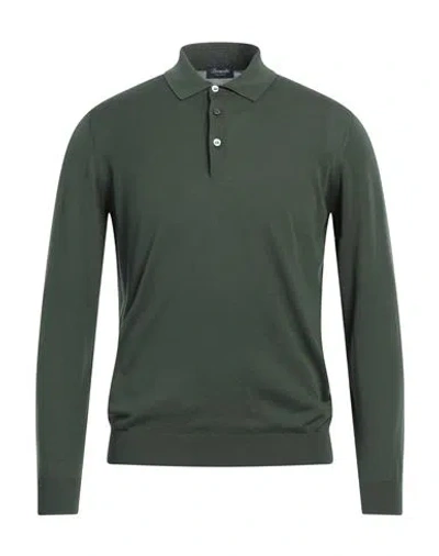 Drumohr Man Sweater Emerald Green Size 44 Cotton In Green
