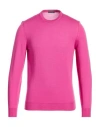 Drumohr Man Sweater Fuchsia Size 40 Super 140s Wool In Pink
