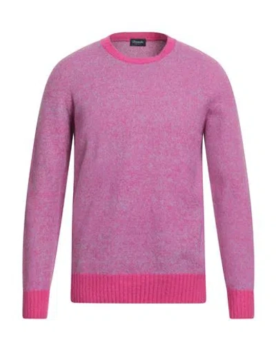 Drumohr Man Sweater Fuchsia Size 44 Lambswool