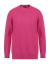 Drumohr Man Sweater Fuchsia Size 44 Lambswool In Pink