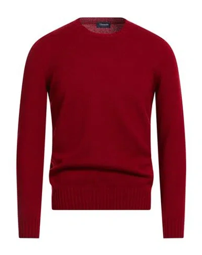 Drumohr Man Sweater Garnet Size 38 Lambswool In Red