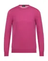 Drumohr Man Sweater Garnet Size 40 Cashmere In Pink