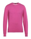 Drumohr Man Sweater Garnet Size 40 Super 140s Wool In Red
