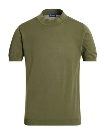 Drumohr Man Sweater Green Size 48 Cotton