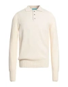Drumohr Man Sweater Ivory Size 40 Lambswool