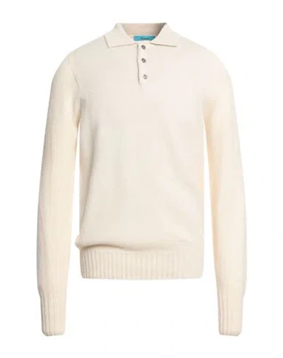 Drumohr Man Sweater Ivory Size 40 Lambswool