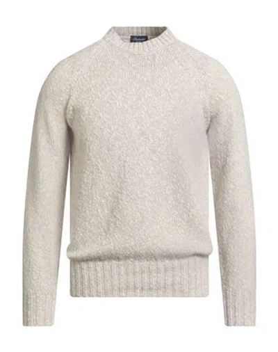 Drumohr Man Sweater Ivory Size 40 Lambswool In Neutral