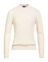 Drumohr Man Sweater Ivory Size 40 Lambswool In Neutral
