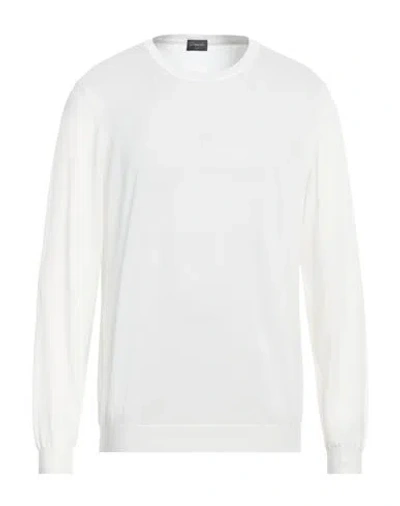 Drumohr Man Sweater Ivory Size 42 Cotton In White