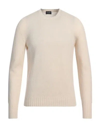 Drumohr Man Sweater Ivory Size 44 Lambswool In White