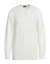 Drumohr Man Sweater Ivory Size 46 Merino Wool In White