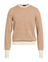Drumohr Man Sweater Ivory Size 46 Cashmere In Brown