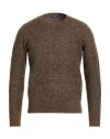 Drumohr Man Sweater Khaki Size 36 Lambswool In Brown