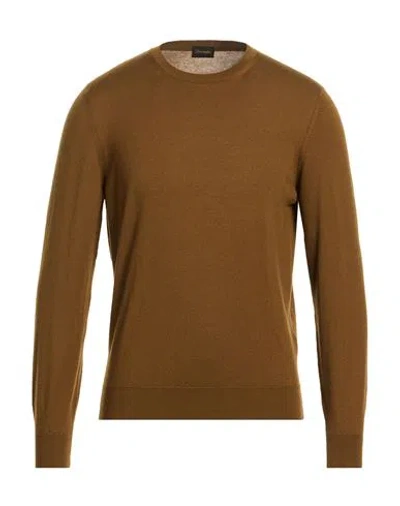 Drumohr Man Sweater Khaki Size 38 Cashmere In Brown