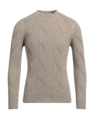 Drumohr Man Sweater Khaki Size 44 Lambswool In Beige