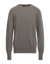 Drumohr Man Sweater Khaki Size 46 Lambswool In Gray