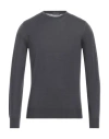 Drumohr Man Sweater Lead Size 38 Merino Wool In Grey