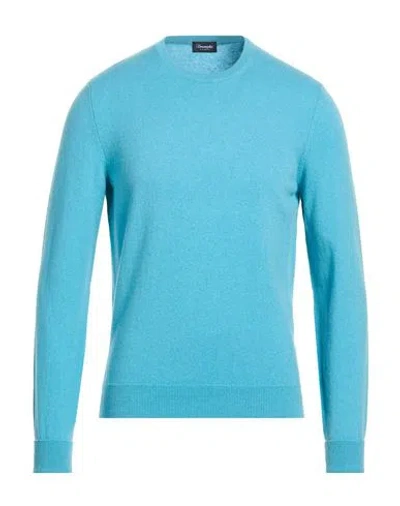 Drumohr Man Sweater Light Blue Size 42 Cashmere