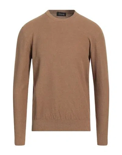 Drumohr Man Sweater Light Brown Size 42 Cotton In Beige