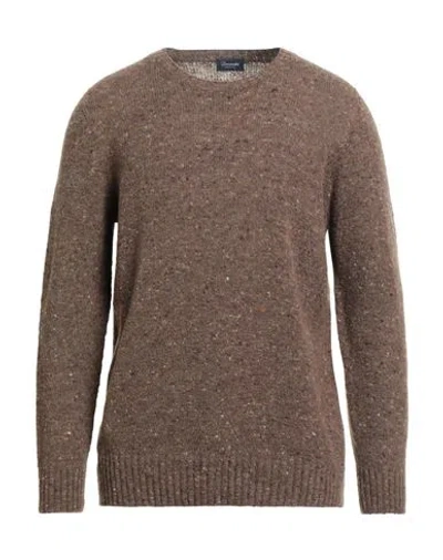 Drumohr Man Sweater Light Brown Size 44 Virgin Wool, Cashmere, Polyamide In Sand