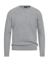 Drumohr Man Sweater Light Grey Size 42 Lambswool In Gray