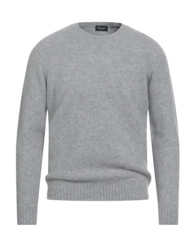 Drumohr Man Sweater Light Grey Size 42 Lambswool In Gray