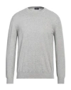 Drumohr Man Sweater Khaki Size 44 Lambswool In Grey