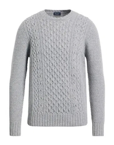 Drumohr Man Sweater Light Grey Size 46 Lambswool In Gray