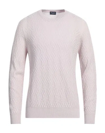 Drumohr Man Sweater Lilac Size 44 Merino Wool In Purple