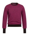 Drumohr Man Sweater Magenta Size 44 Cashmere In Purple
