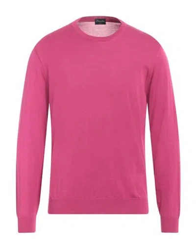 Drumohr Man Sweater Magenta Size 44 Cotton