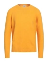 Drumohr Man Sweater Ocher Size 44 Lambswool In Mandarin