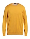 Drumohr Man Sweater Ocher Size 44 Lambswool In Yellow