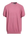 Drumohr Man Sweater Mauve Size 46 Cotton In Pink