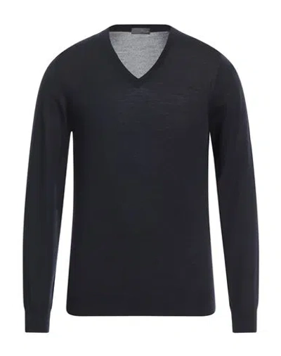 Drumohr Man Sweater Midnight Blue Size 40 Super 140s Wool