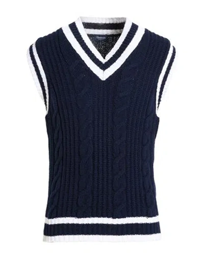 Drumohr Man Sweater Midnight Blue Size 42 Cotton