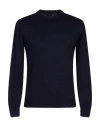 Drumohr Man Sweater Midnight Blue Size 42 Merino Wool In Black