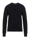 Drumohr Man Sweater Midnight Blue Size 42 Merino Wool In Black