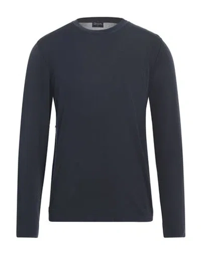 Drumohr Man Sweater Midnight Blue Size 44 Cotton In Grey